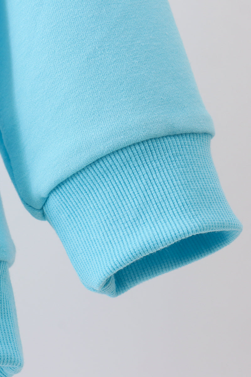 Blue bow hand-sewn mom&me sweatshirt