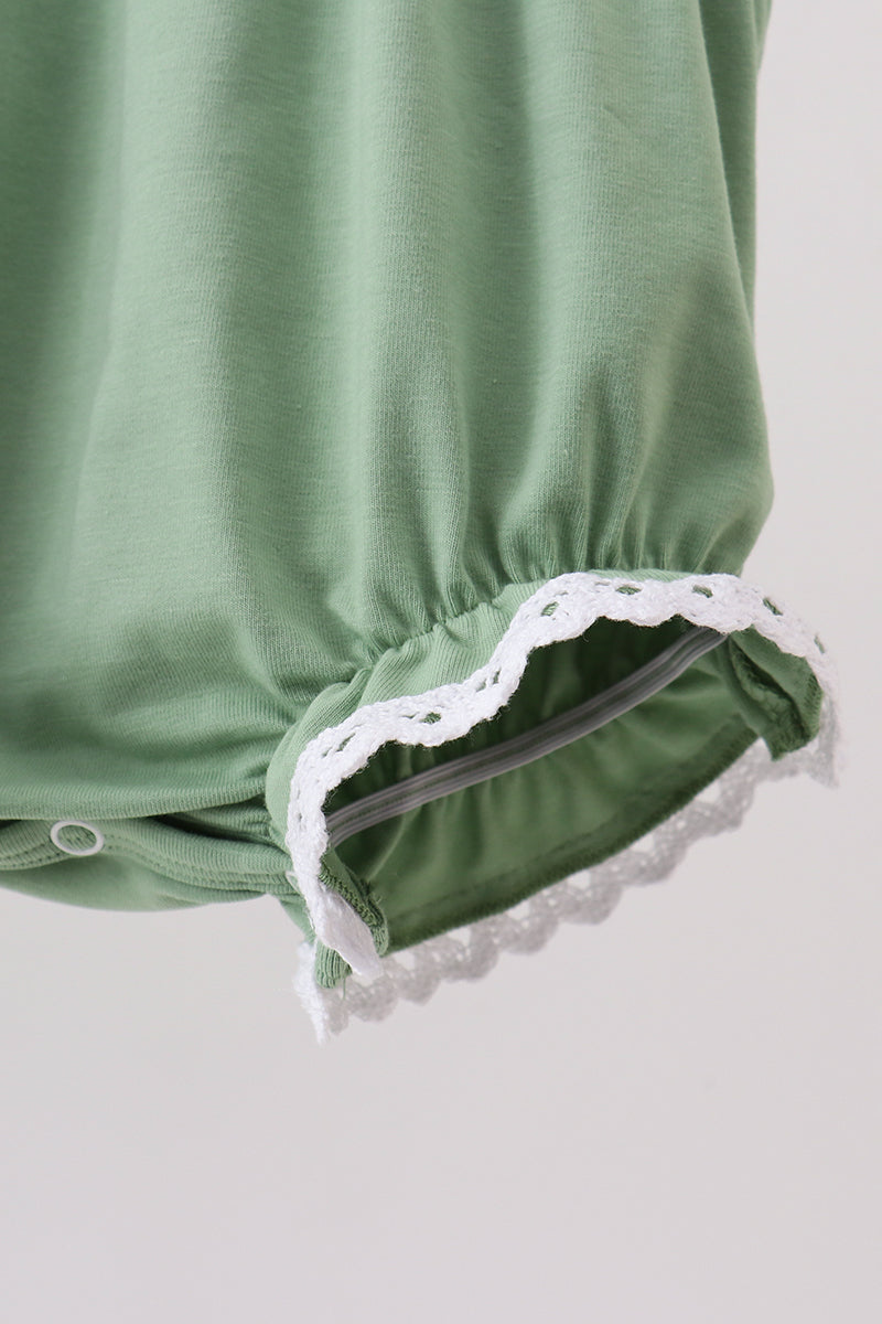 Sage collar smocked lace bubble
