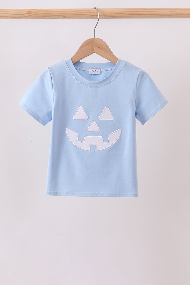 Blue Jack-O-Lantern  Applique Top
