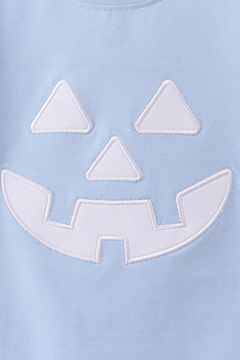 Blue Jack-O-Lantern  Applique Top