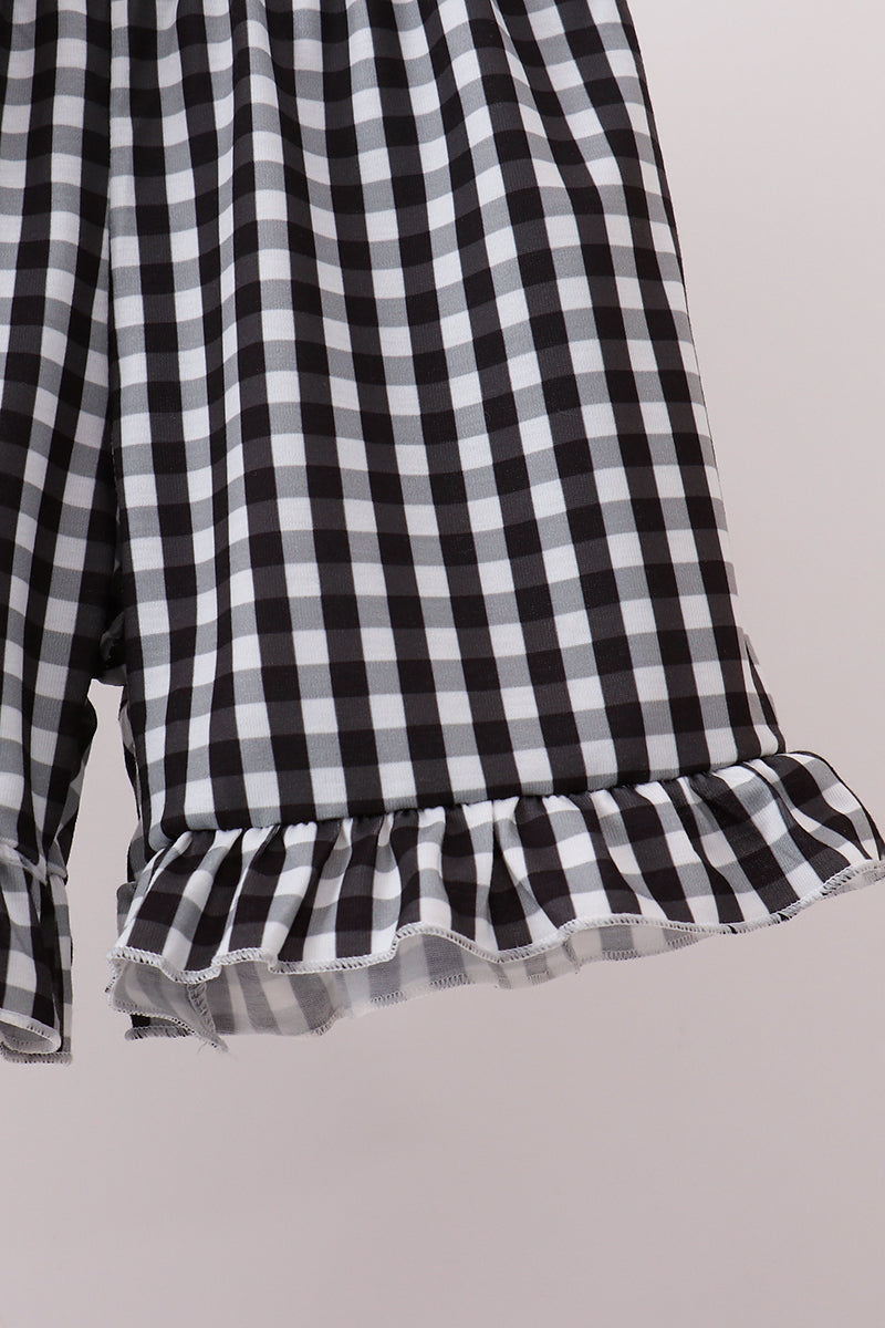 Pumpkin ruffle shorts set