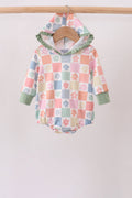 Pastel Daisy Checkerboard Hoodie Bubble