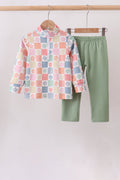 Pastel Daisy Checkerboard Jogger Set