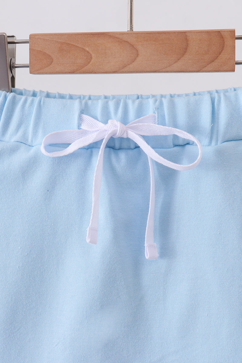 Mint scallop hem bow skort