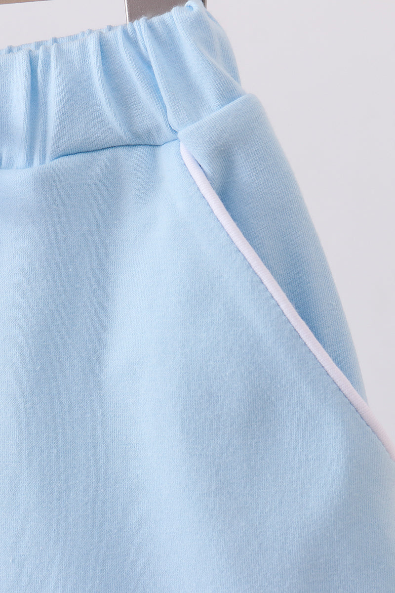 Mint scallop hem bow skort