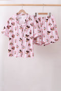 Pink character bamboo pocket mom pajama set
