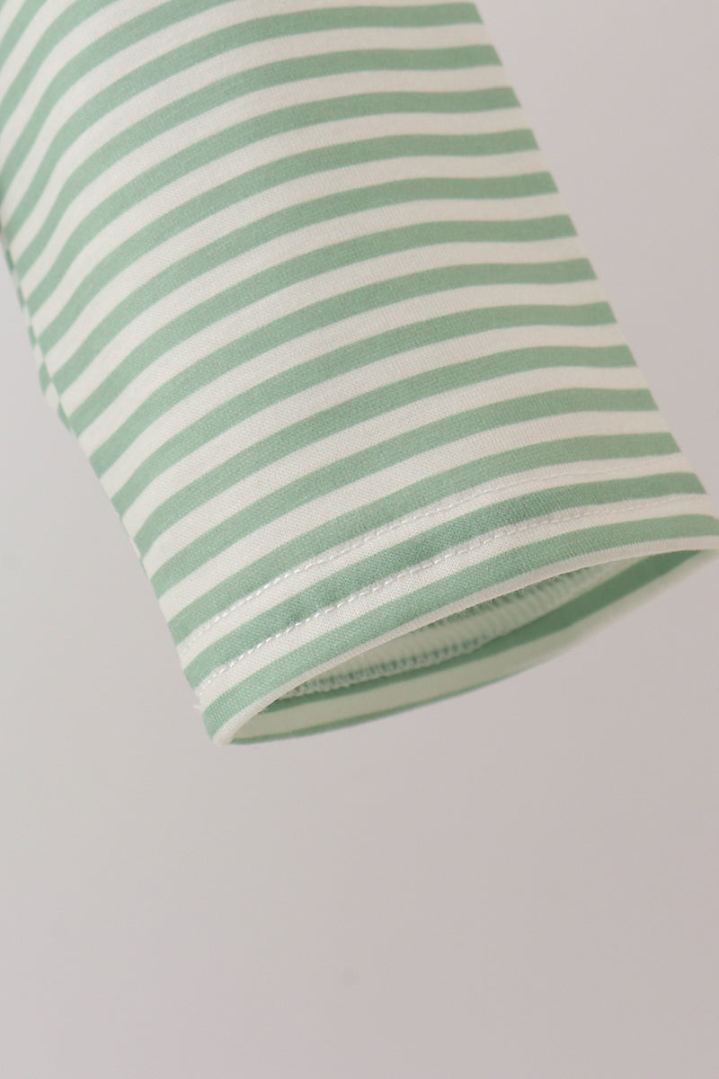 Teal Stripe Pocket top