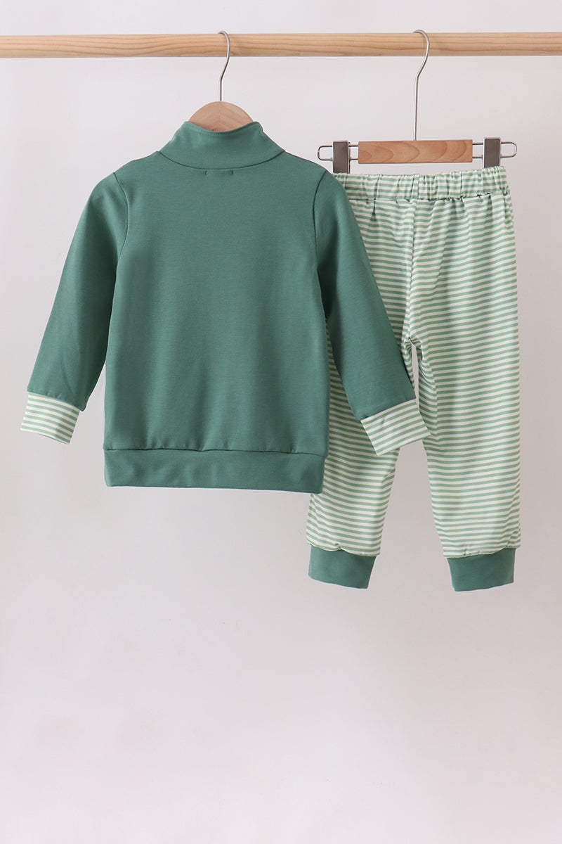 Teal Stripe Jogger Set