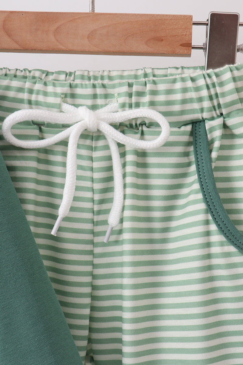 Teal Stripe Jogger Set