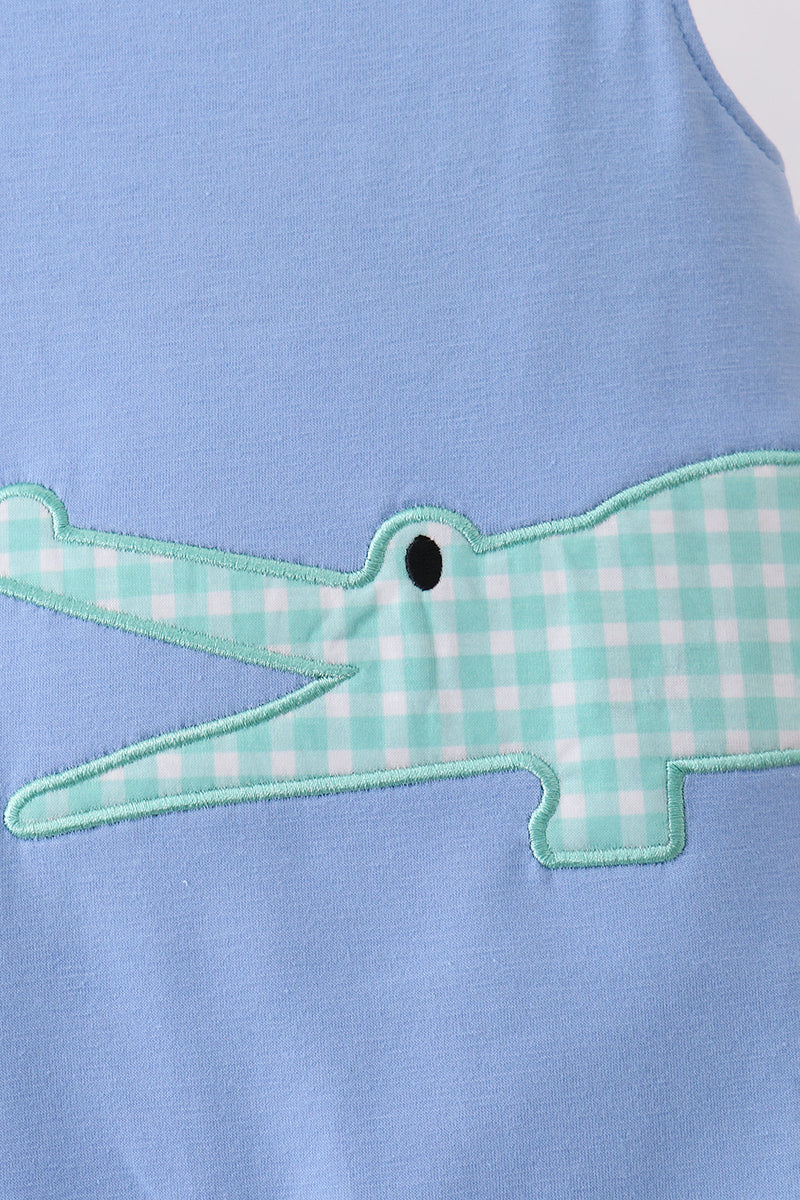 Blue Crocodile Applique Jon Jon