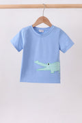 Blue Crocodile Applique Top