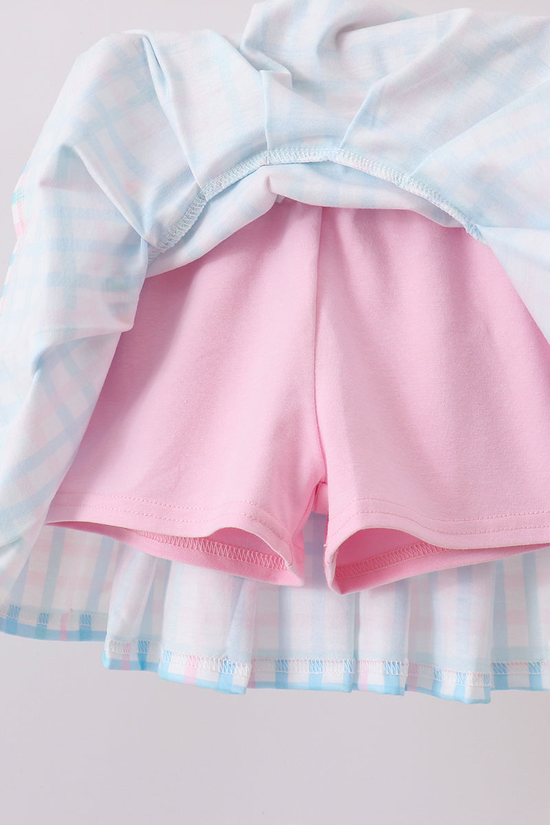 Pink Crocodile Smocked Skorts Set