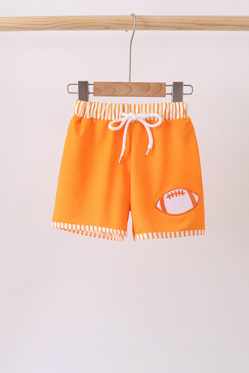 Orange Football Swim Trunks