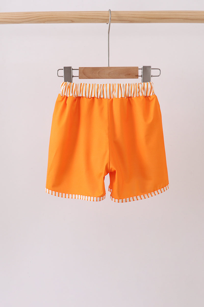 Orange Football Swim Trunks