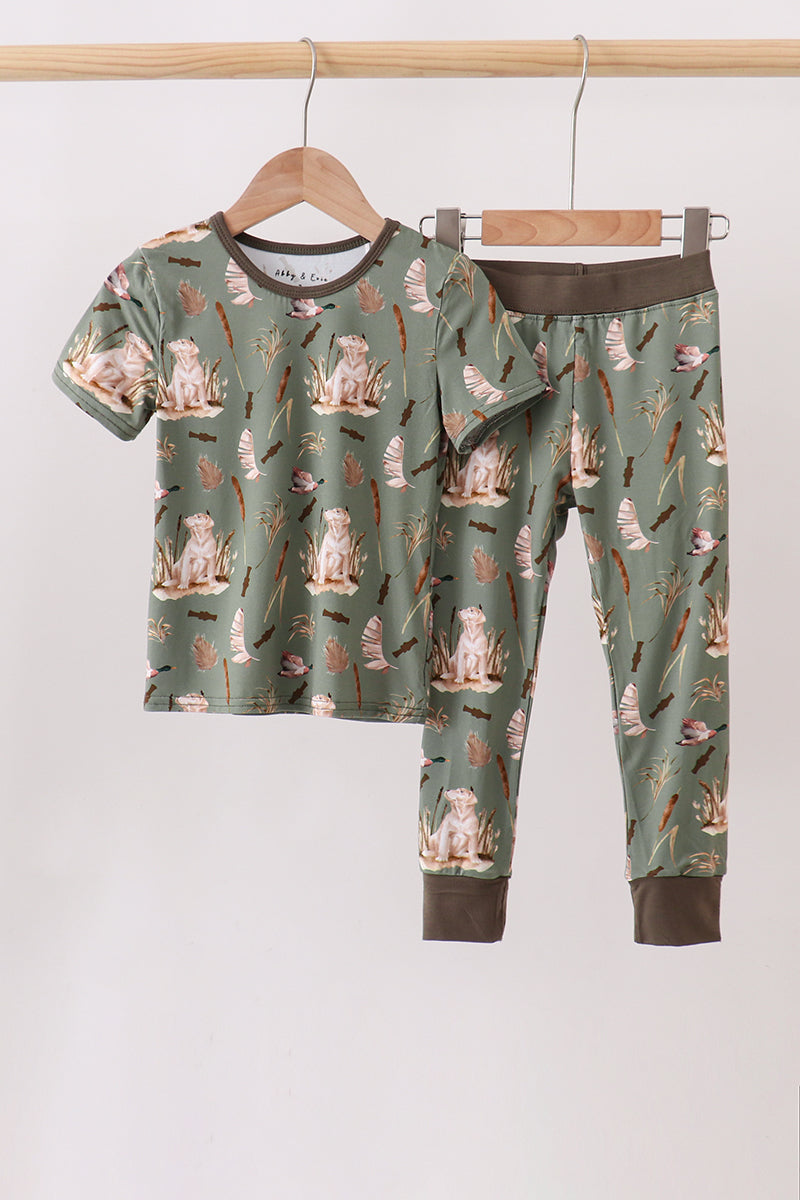 Green Hunting Bamboo Pajama Set