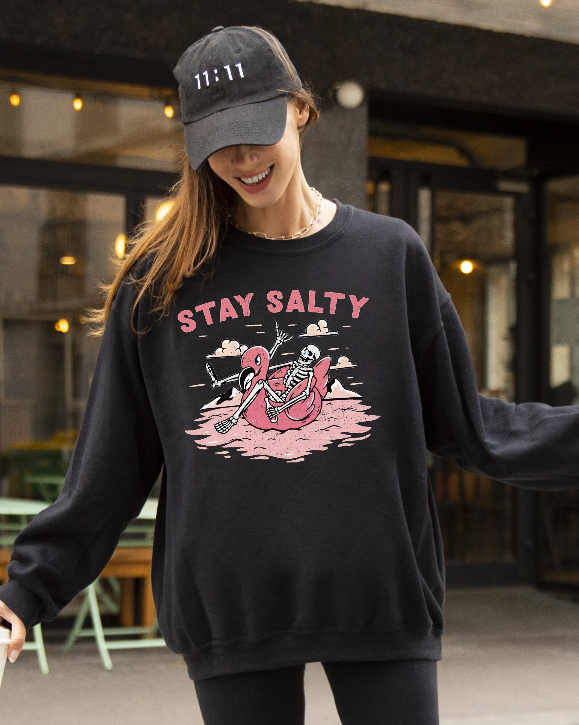 Stay Salty Skeleton Ghost Spooky Witch Aesthetic Meme Halloween Costume Sweatshirt