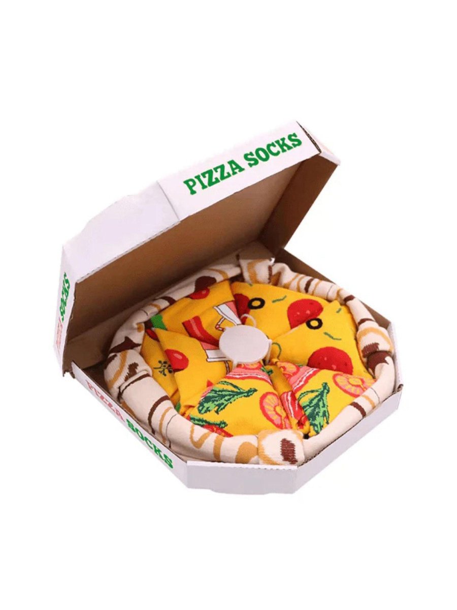 Pizza Socks Gift Box – 4 Pairs of Funny Food-Themed Socks