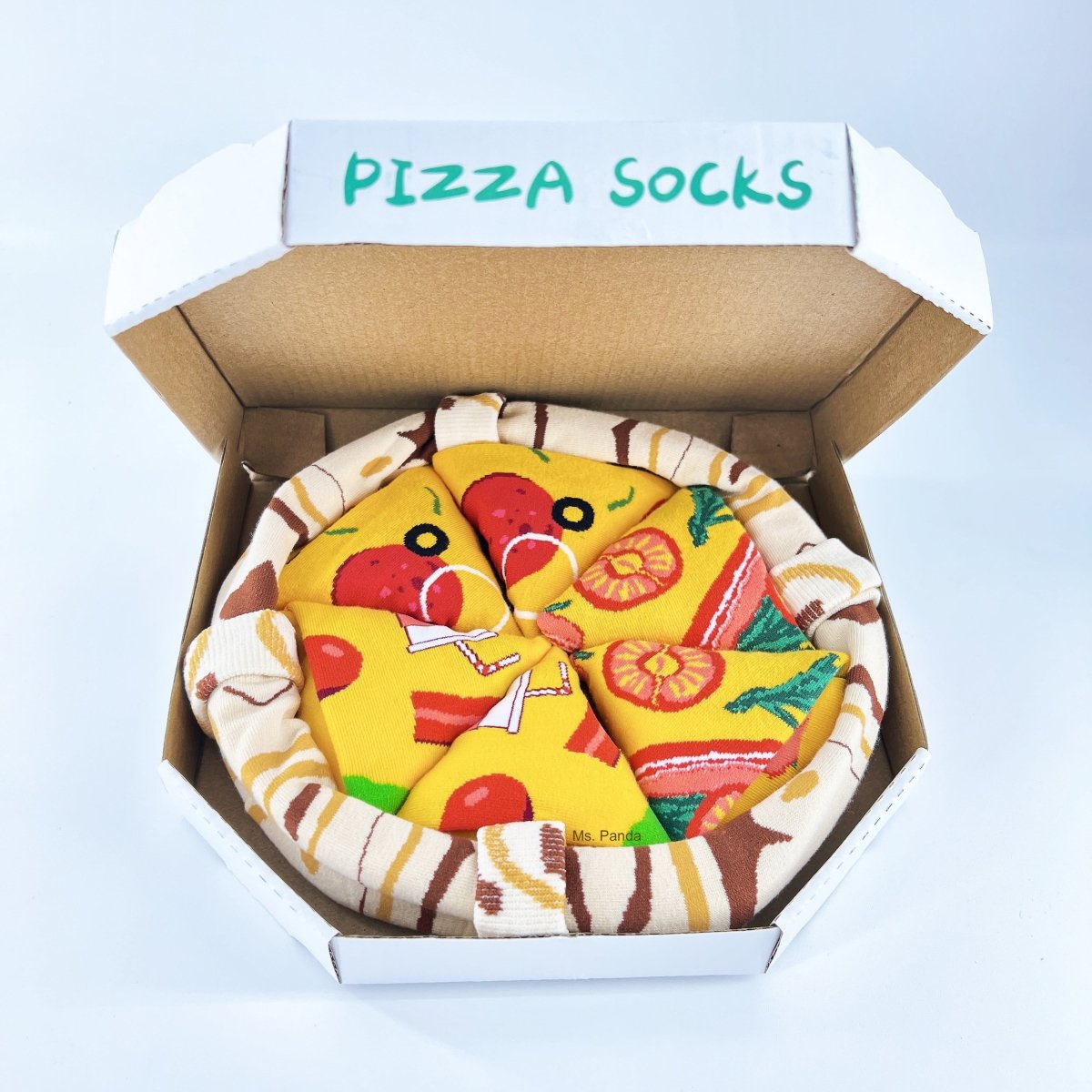Pizza Socks Gift Box – 4 Pairs of Funny Food-Themed Socks