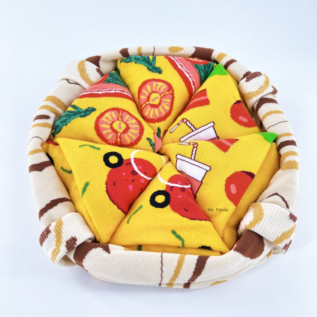Pizza Socks Gift Box – 4 Pairs of Funny Food-Themed Socks